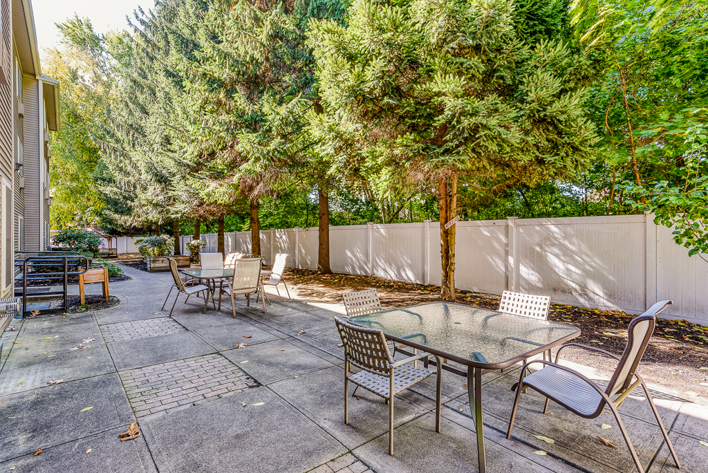 Outside patio with chairs and tables